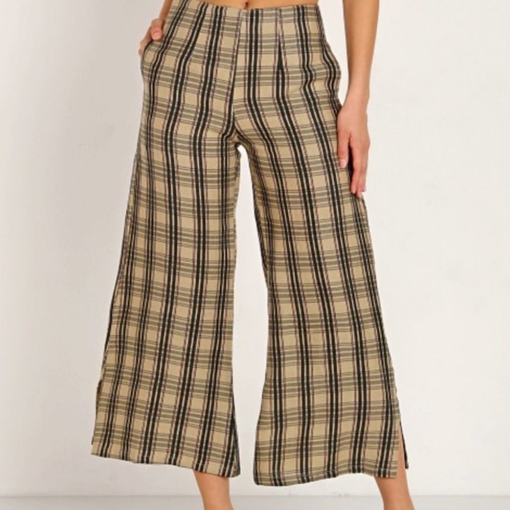 Faithfull the Brand Beige and Black Striped pants